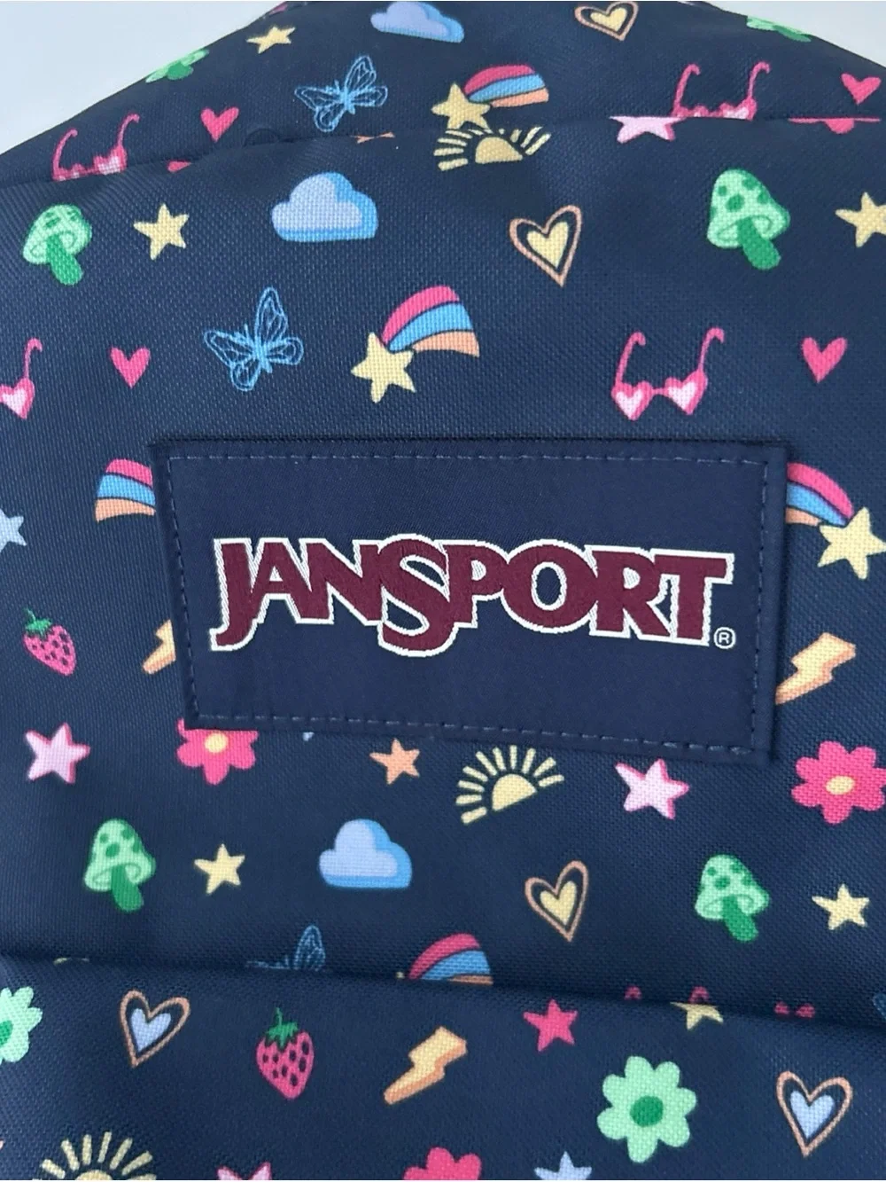17” JanSport Kids' Navy Rainbow Icons Electric Backpack Like New WOT - Picture 3 of 16
